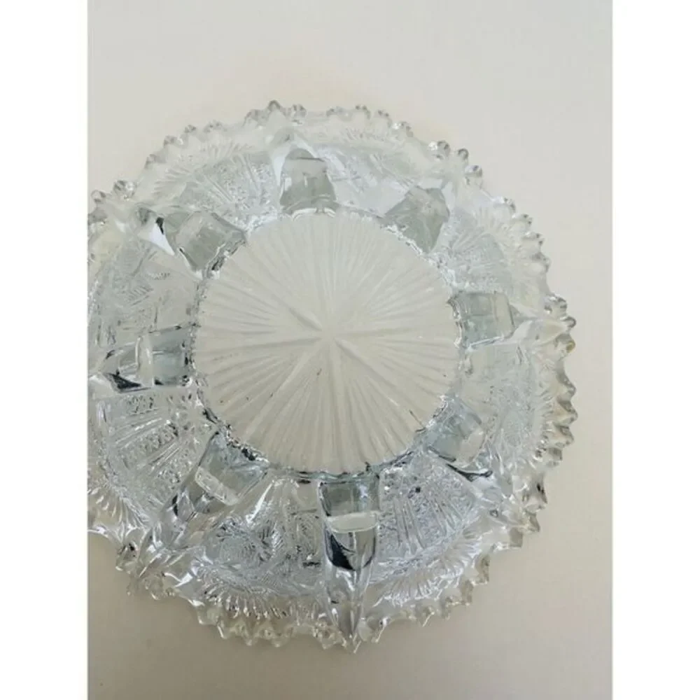 EAPG Higbee Paneled 8 Footed Paneled Thistle Pattern Serving‎ Bowl